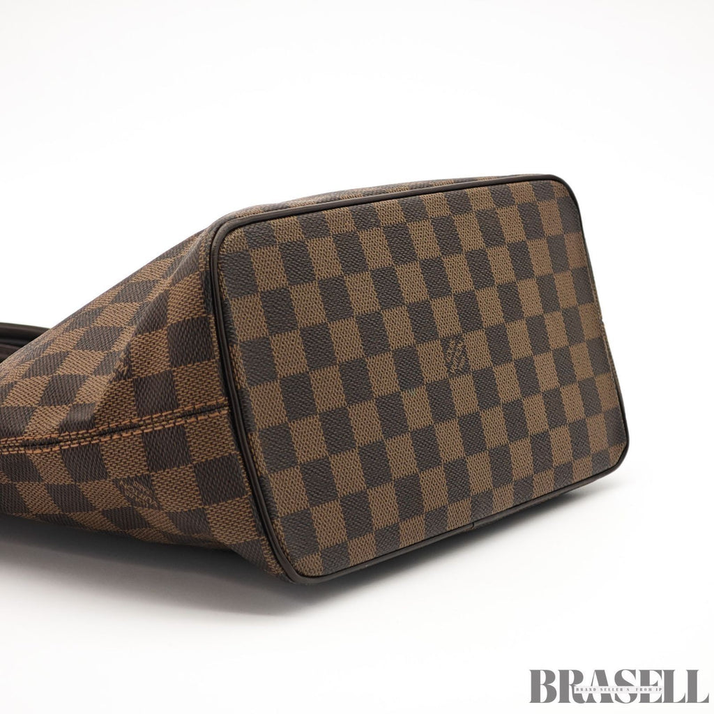 LOUIS VUITTON Saleya PM Tote Bag Handbag N51183 Brown Damier Canvas Leather