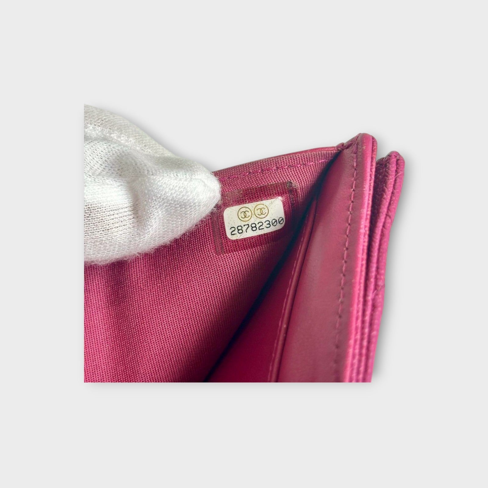 Chanel Boy Trifold Wallet in Pink Matelassé Caviar Skin
