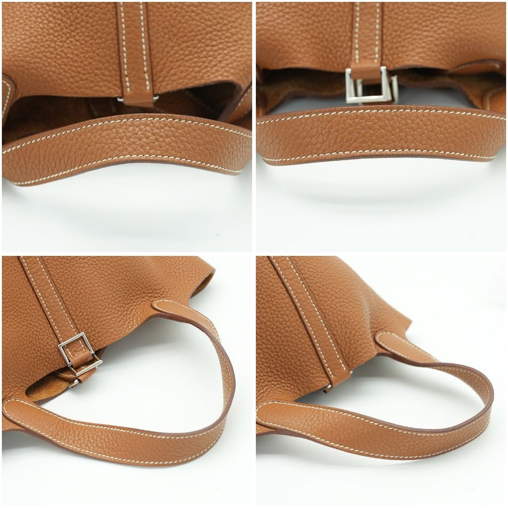 HERMES Picotin Lock PM 18 Gold Taurillon Clemence Leather Bag