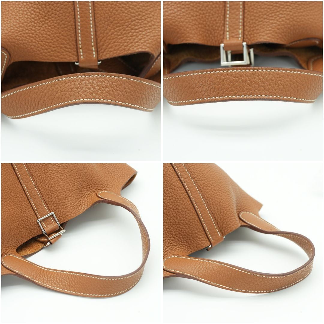 HERMES Picotin Lock PM 18 Gold Taurillon Clemence Leather Bag