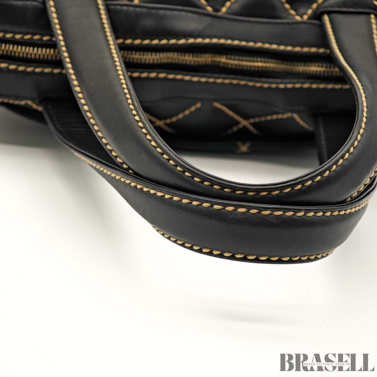 CHANEL Wild Stitch Tote Bag A14693 Black Leather Large Women's Warranty Card