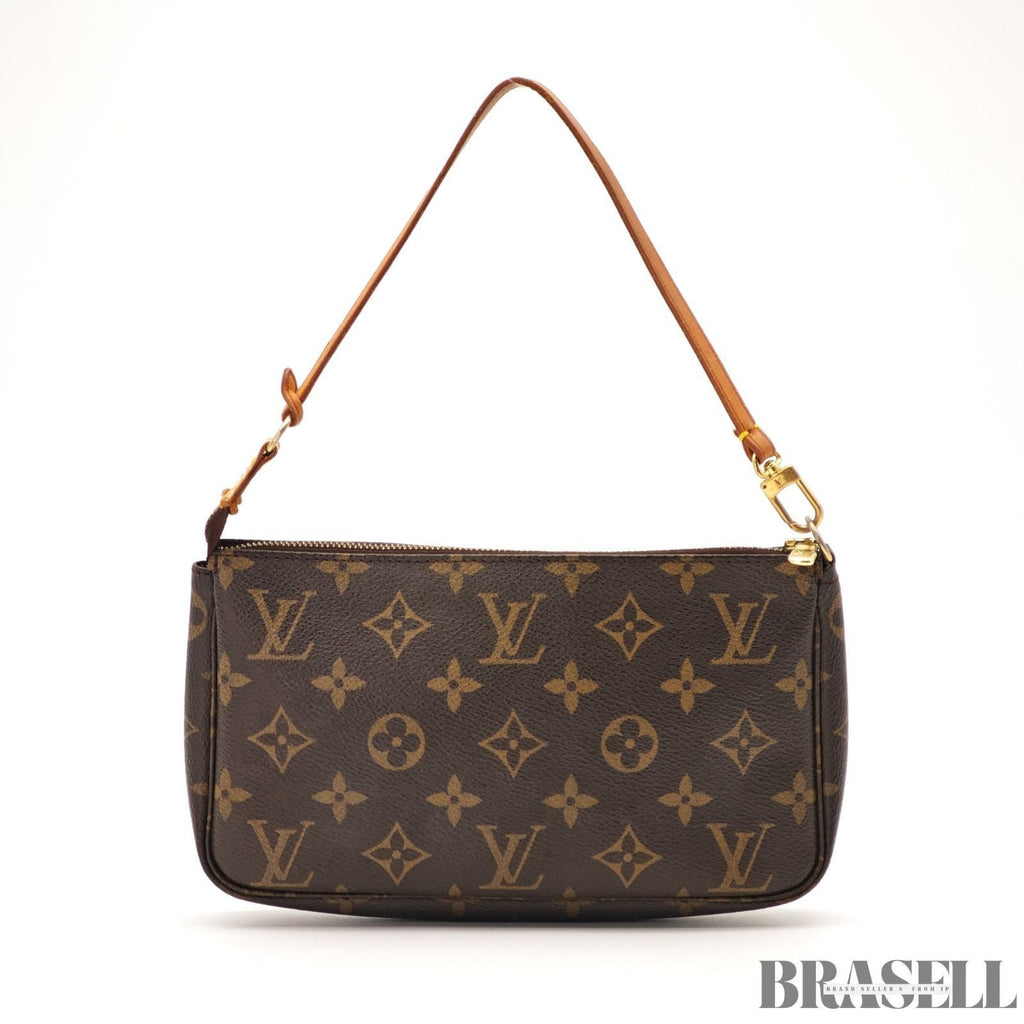 LOUIS VUITTON Pochette Accessoires Hand Bag Monogram Leather Canvas M51980