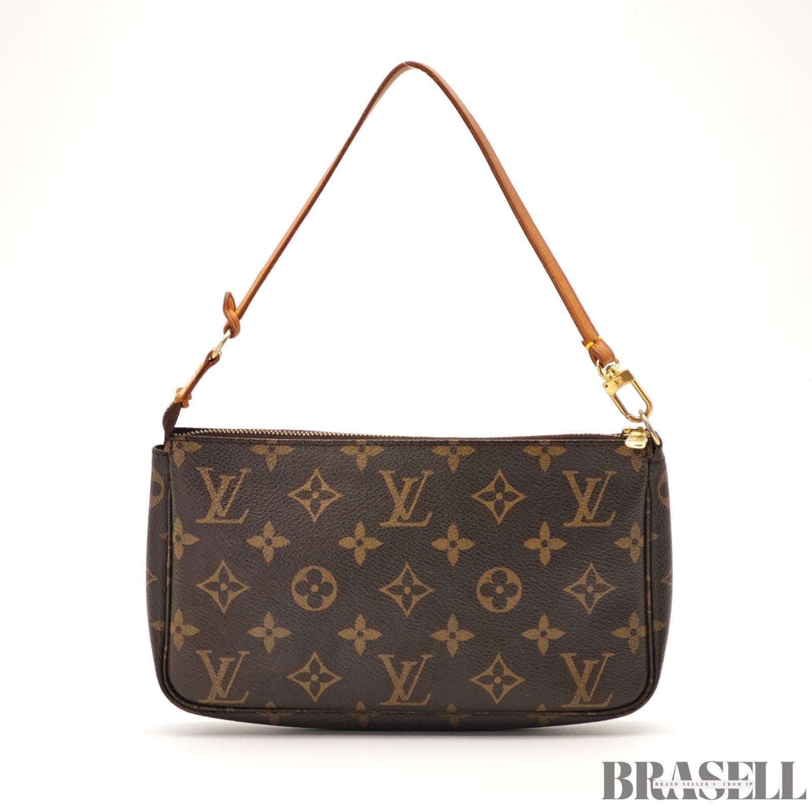 LOUIS VUITTON Pochette Accessoires Hand Bag Monogram Leather Canvas M51980