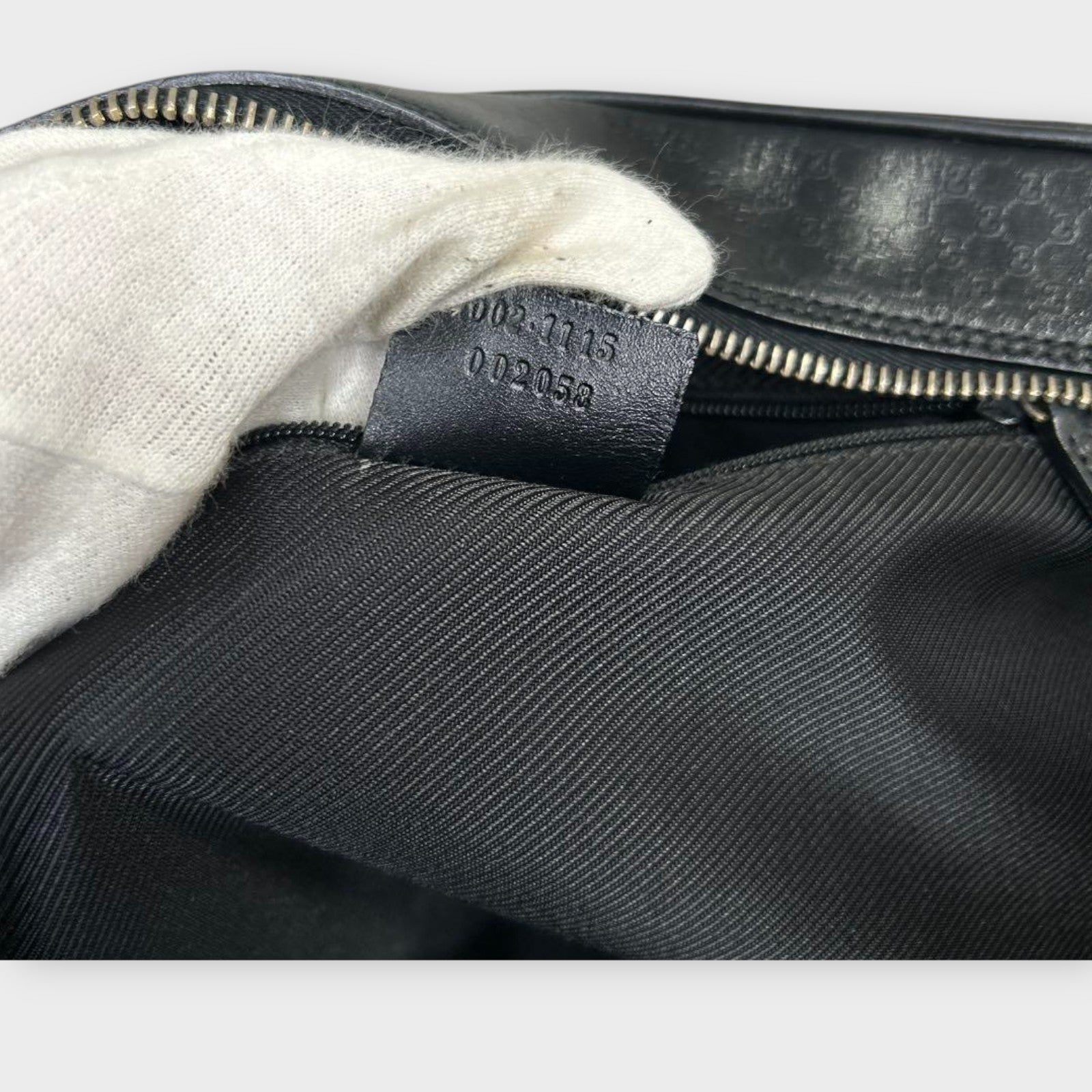 GUCCI Mini Boston Bag Handbag Logo Microguccissima Black Leather