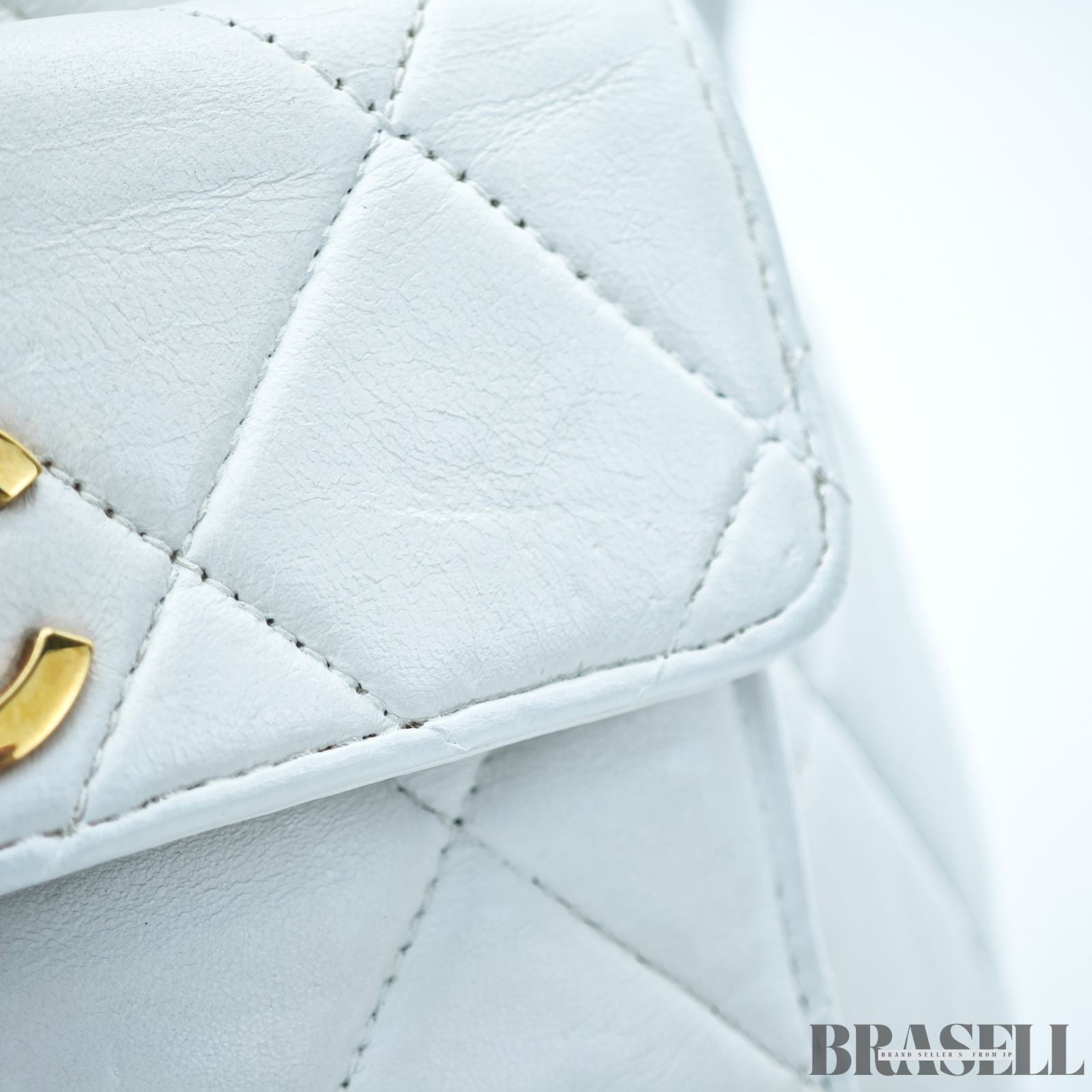 Chanel Matelassé Chain Backpack White Rucksack Bag Women Gold Hardware