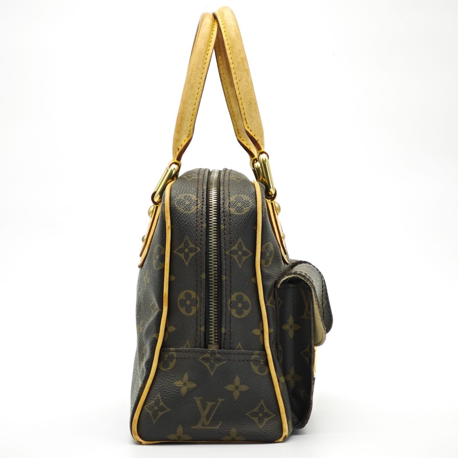 LOUIS VUITTON Manhattan PM M40026 Monogram Handbag Shoulder Bag Brown Women’s