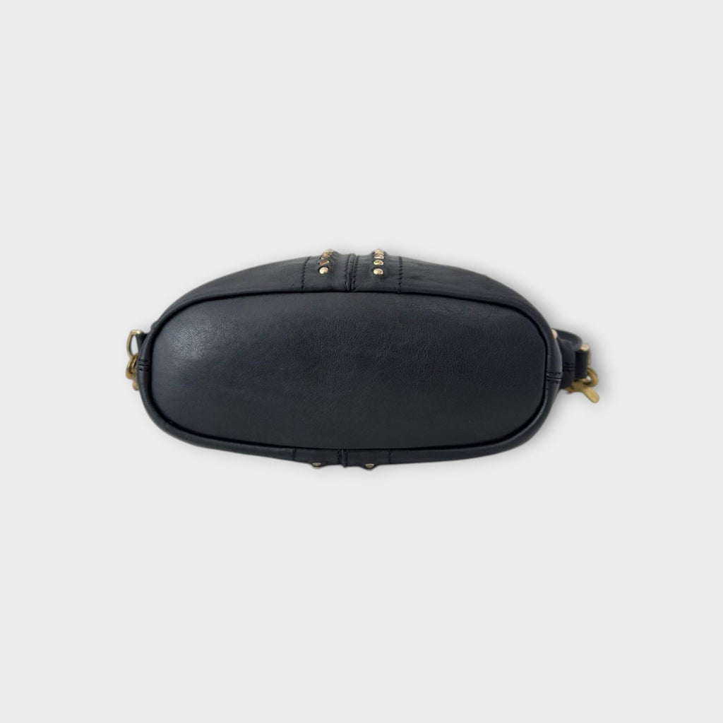 Givenchy Micro Nightingale 2Way Handbag Black Studs Leather Gold Hardware 【A】