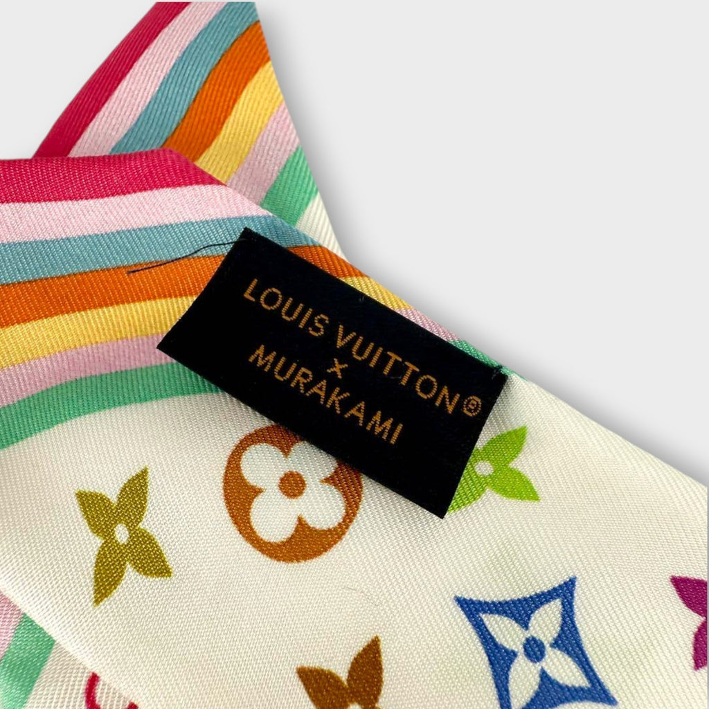 Louis Vuitton Takashi Murakami Bandeau BB Multicolor Monogram LV TM Silk Scarf