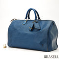 LOUIS VUITTON M42985 Epi Speedy 40 Boston Bag Handbag Blue Leather VI1900