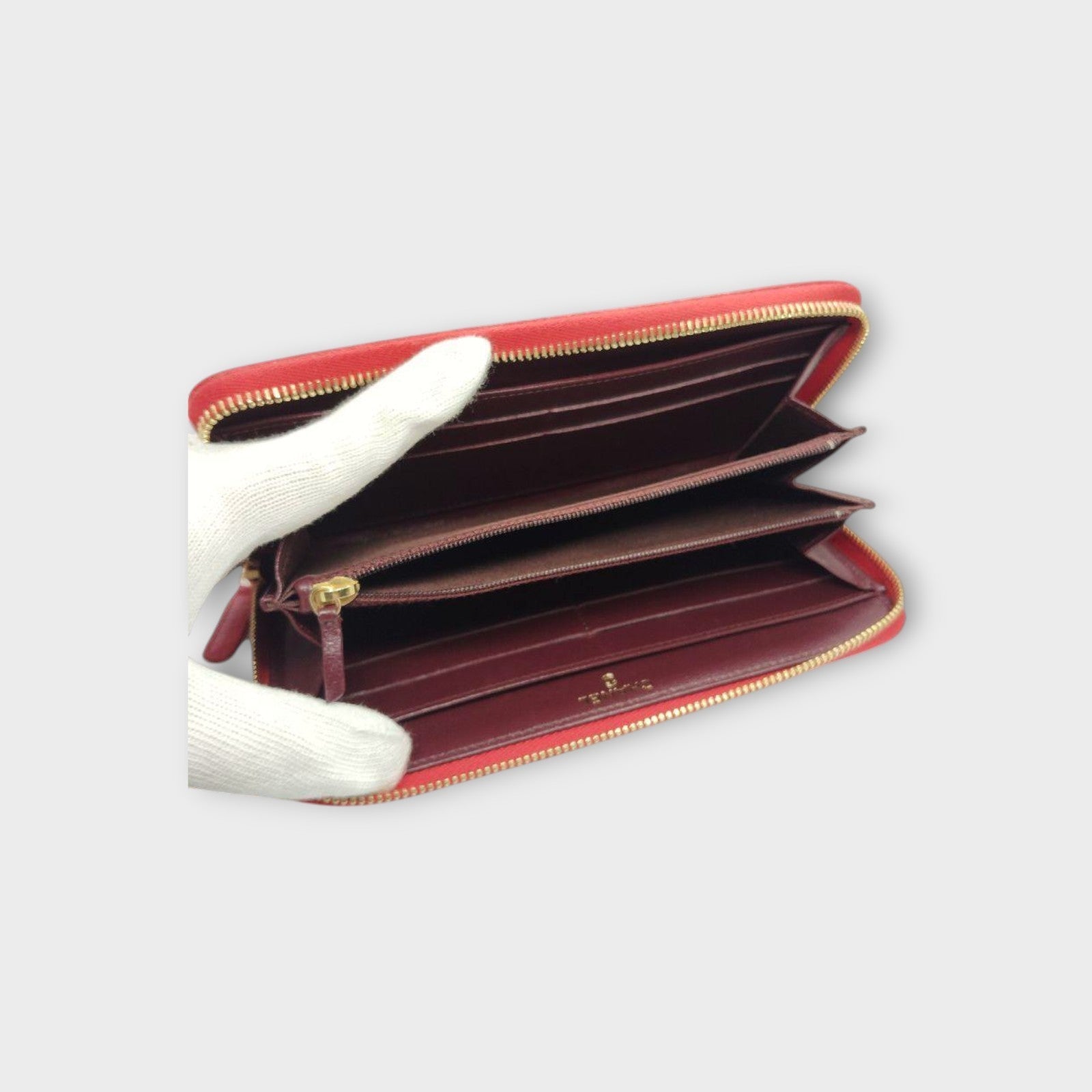 CHANEL Mademoiselle Long Wallet Matelassé Design Coco Mark Passionate Deep Red