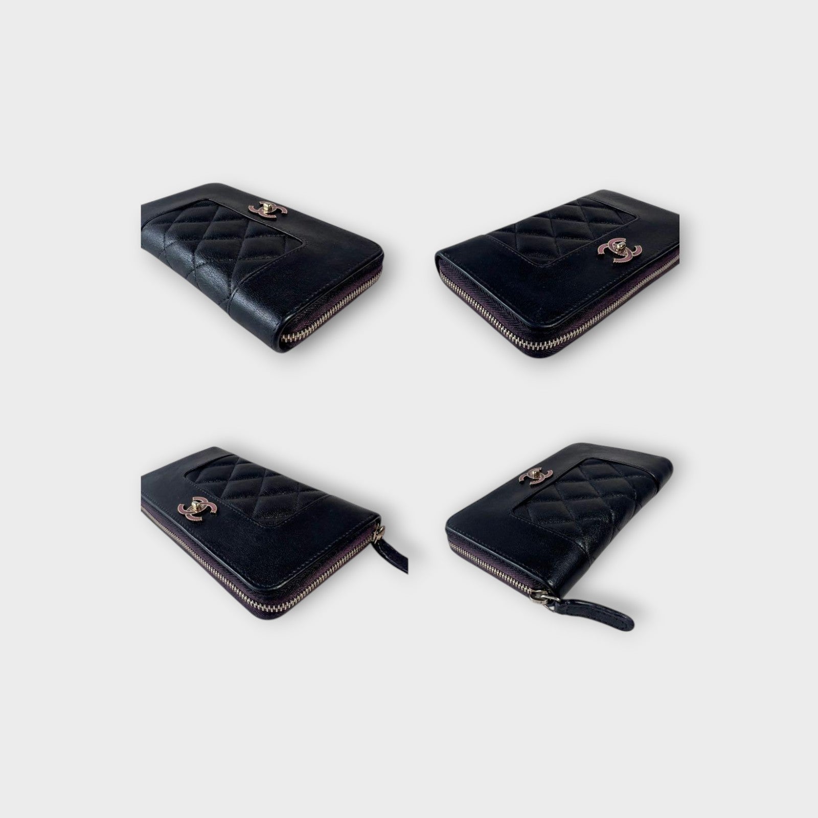 CHANEL Mademoiselle Lambskin Mini Wallet with Round Zipper