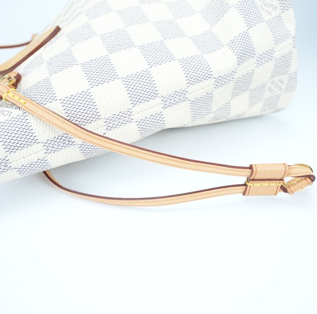 LOUIS VUITTON Damier Azur Neverfull PM N41362 Handbag Tote Bag with Pouch