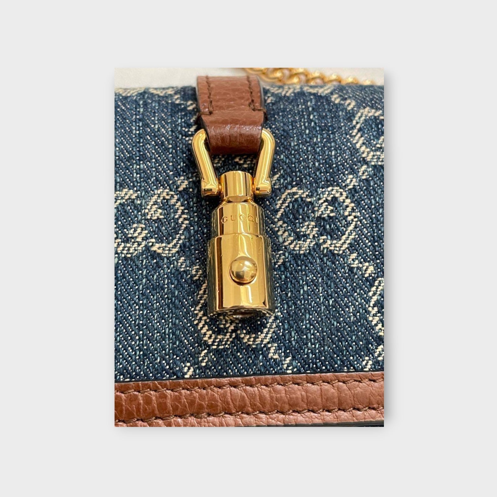GUCCI Jackie Chain Wallet 1961 Indigo Blue
