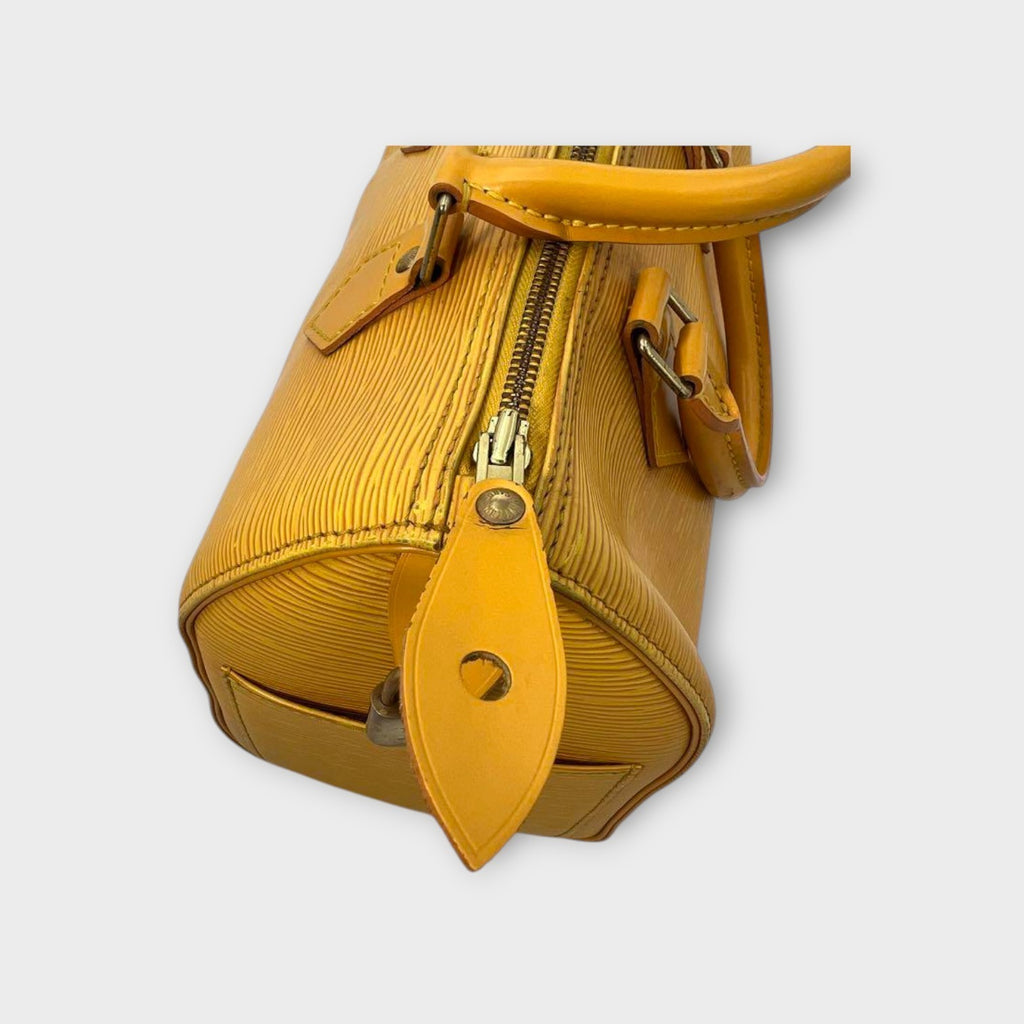 Louis Vuitton Speedy 25 M43019 Epi Leather Handbag Tote Bag Yellow 【B】