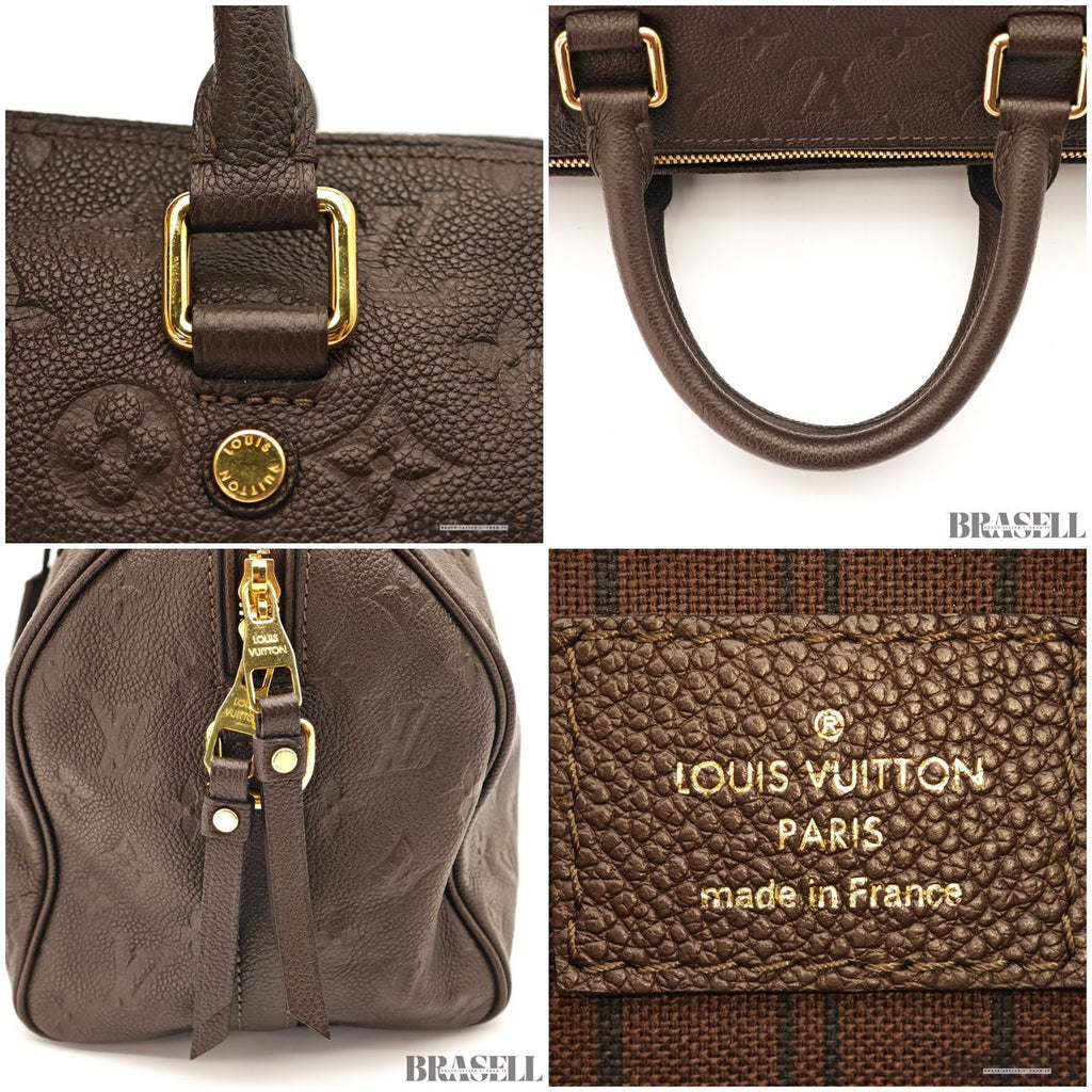 Louis Vuitton Monogram Empreinte Speedy Bandouliere 25 Terre Brown M40761