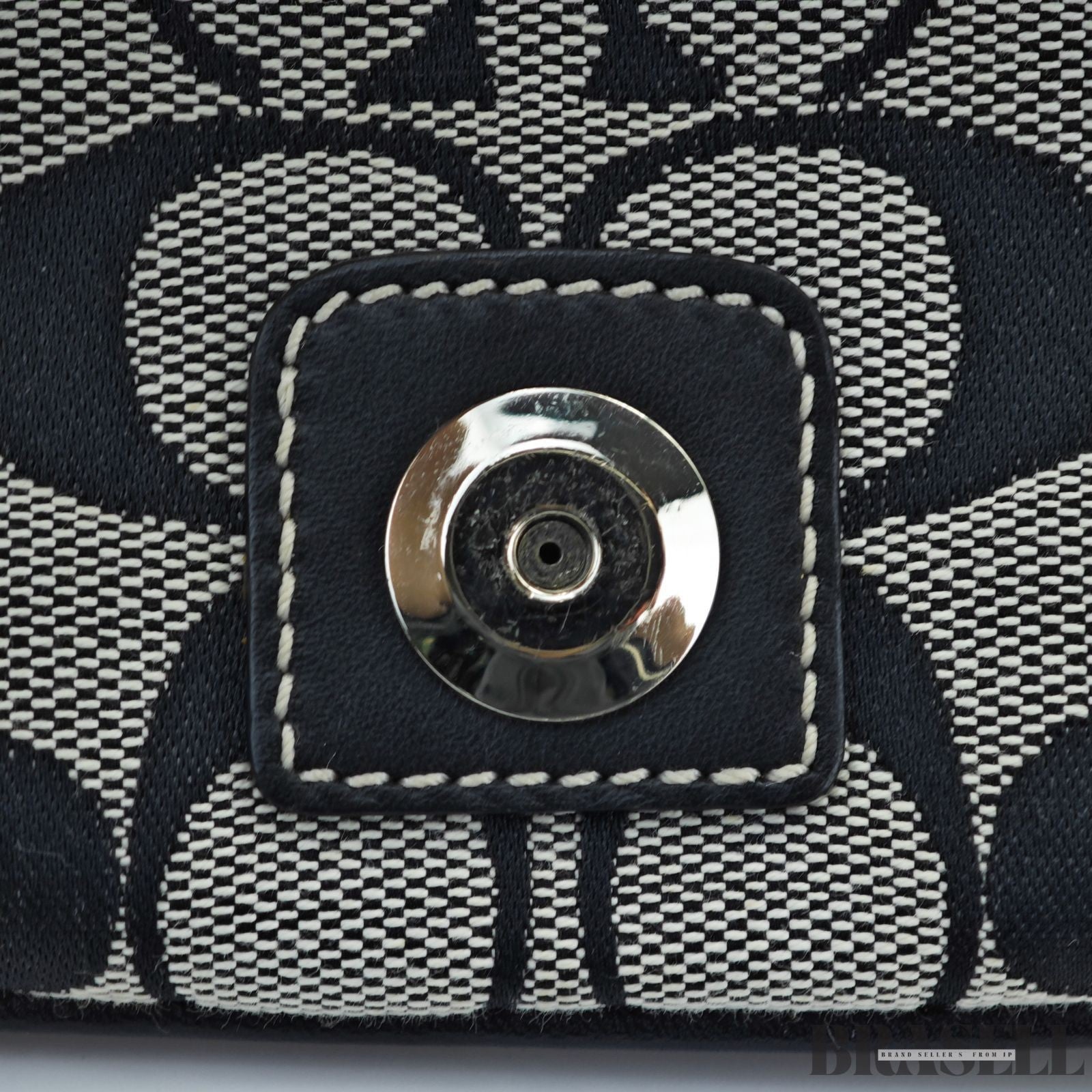 COACH Signature Shoulder Bag Hobo Bag Crescent Moon Black