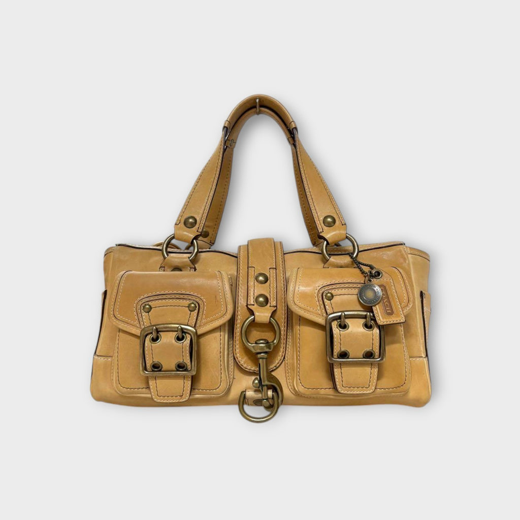 Coach Legacy 65th Turnlock Satchel Bag Handbag Brown Gold Hardware【B】