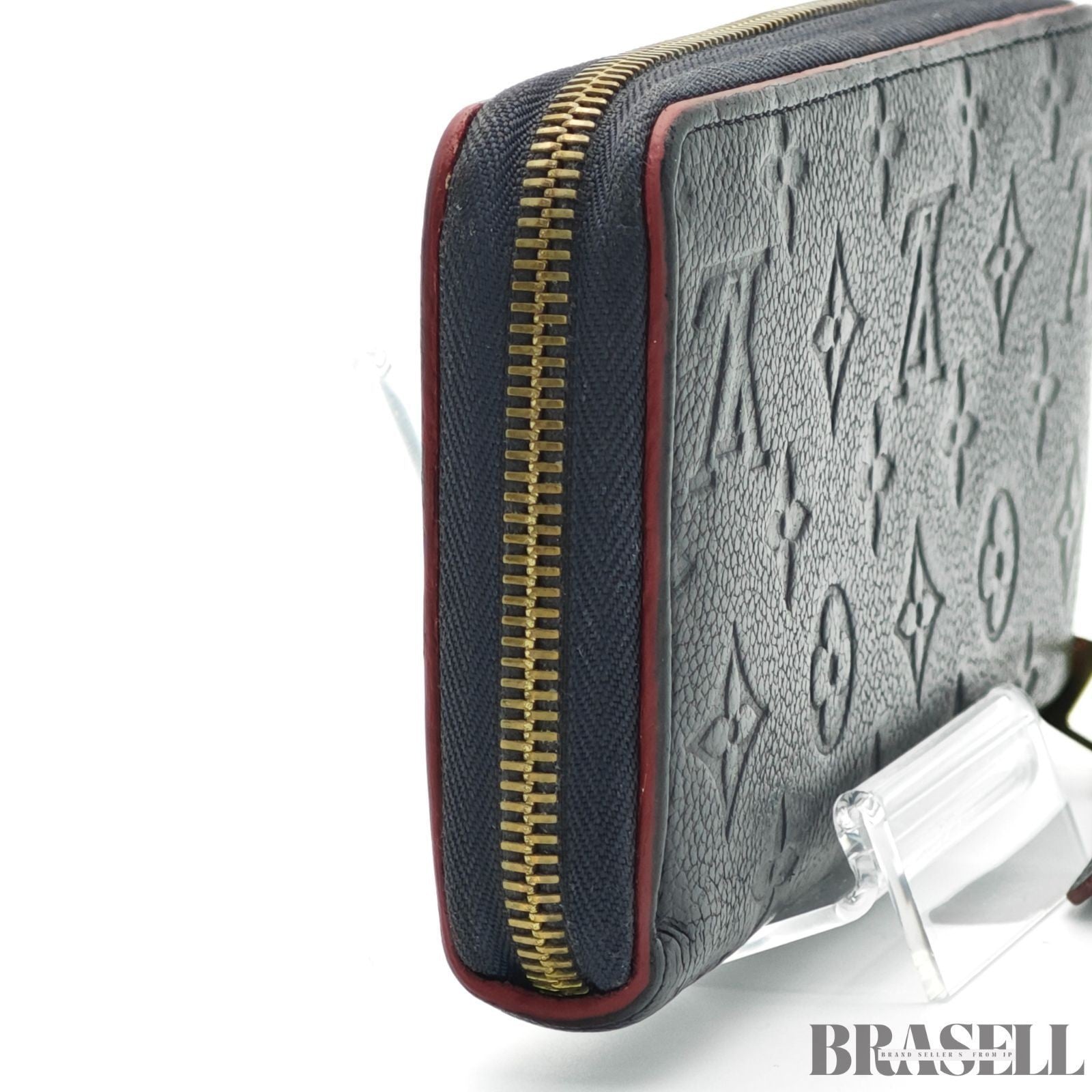 Louis Vuitton Monogram Empreinte Zippy Wallet Marine Rouge Leather M62121 Navy
