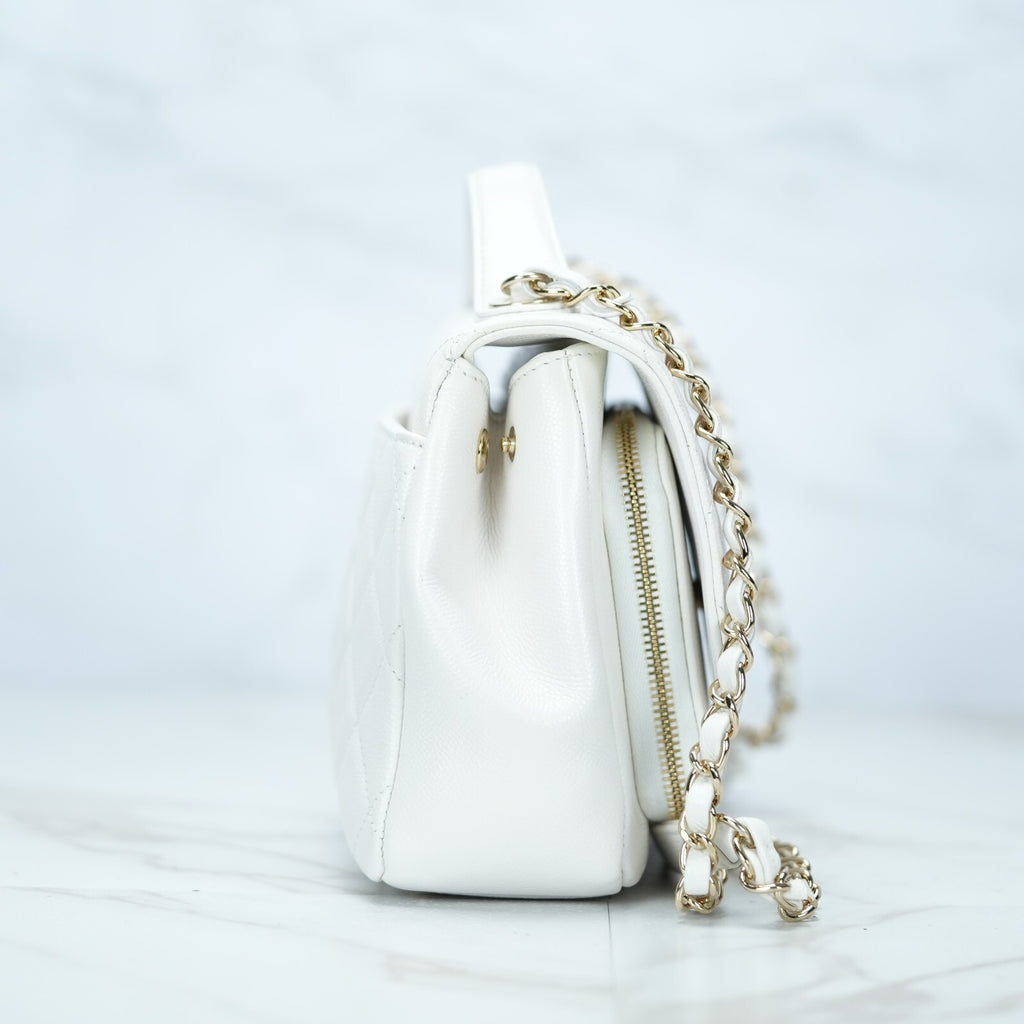 Last Sale CHANEL Matelasse Affinity 2Way Shoulder Bag Caviar calfskin White