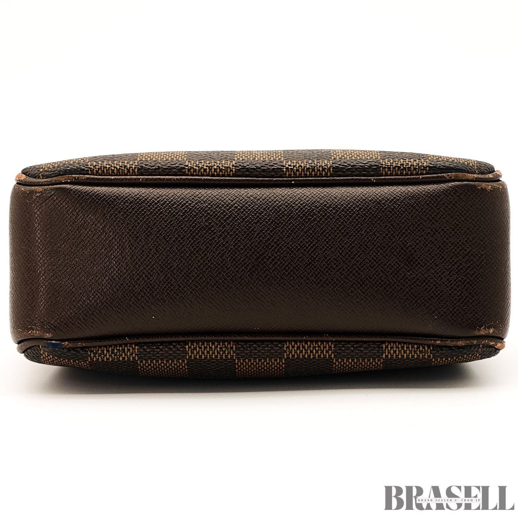 LOUIS VUITTON  Trousse Makeup Poach Hand Bag Damier Ebene Leather Brown N51982