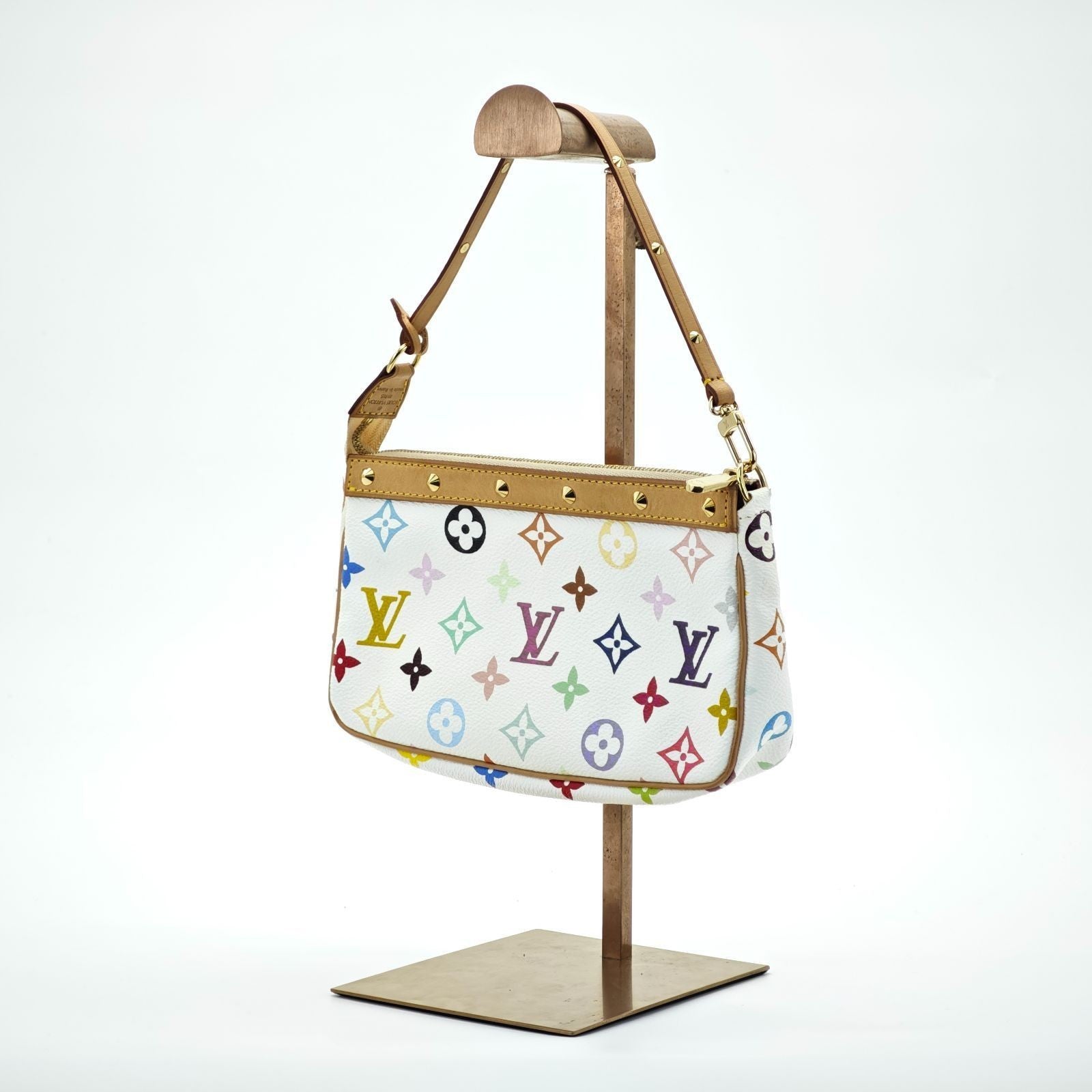LOUIS VUITTON Multicolore M92649 Compact Small Handbag White