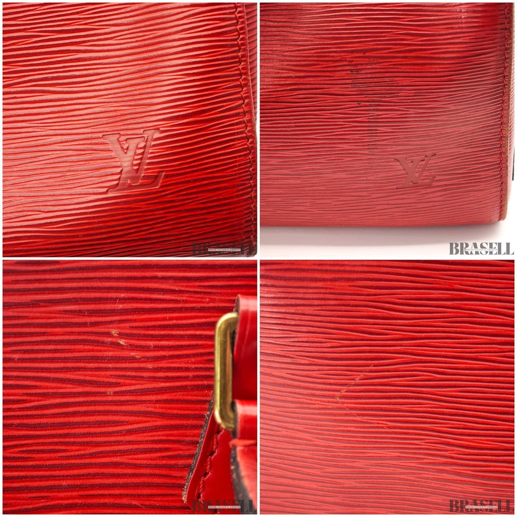 Louis Vuitton Epi Leather Speedy 30 Red Vintage Handbag Mini Boston Bag Women