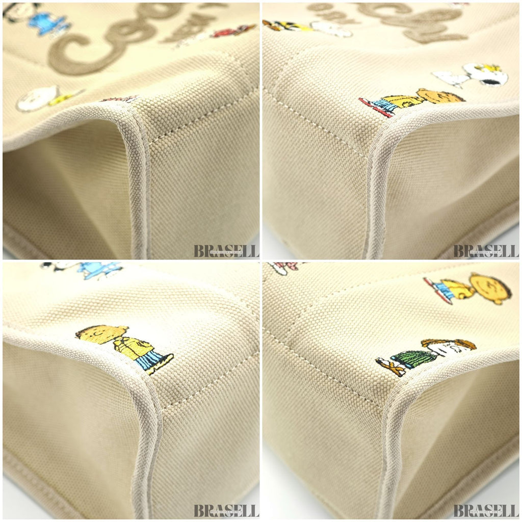 COACH x PEANUTS Snoopy Cargo 2-Way Tote Bag C2657 CBH43 Shoulder Bag Cute Beige