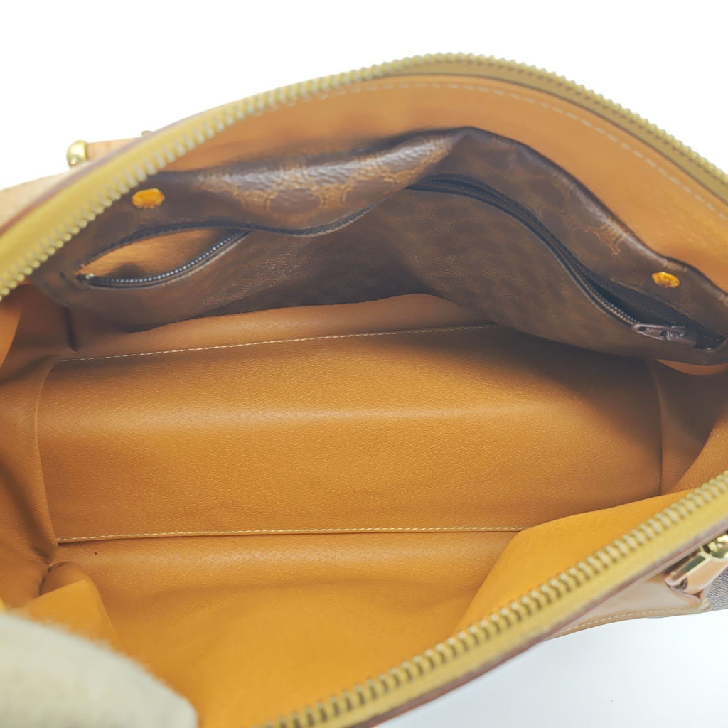 CELINE Macadam Handbag Mini Boston Bag Brown Women's