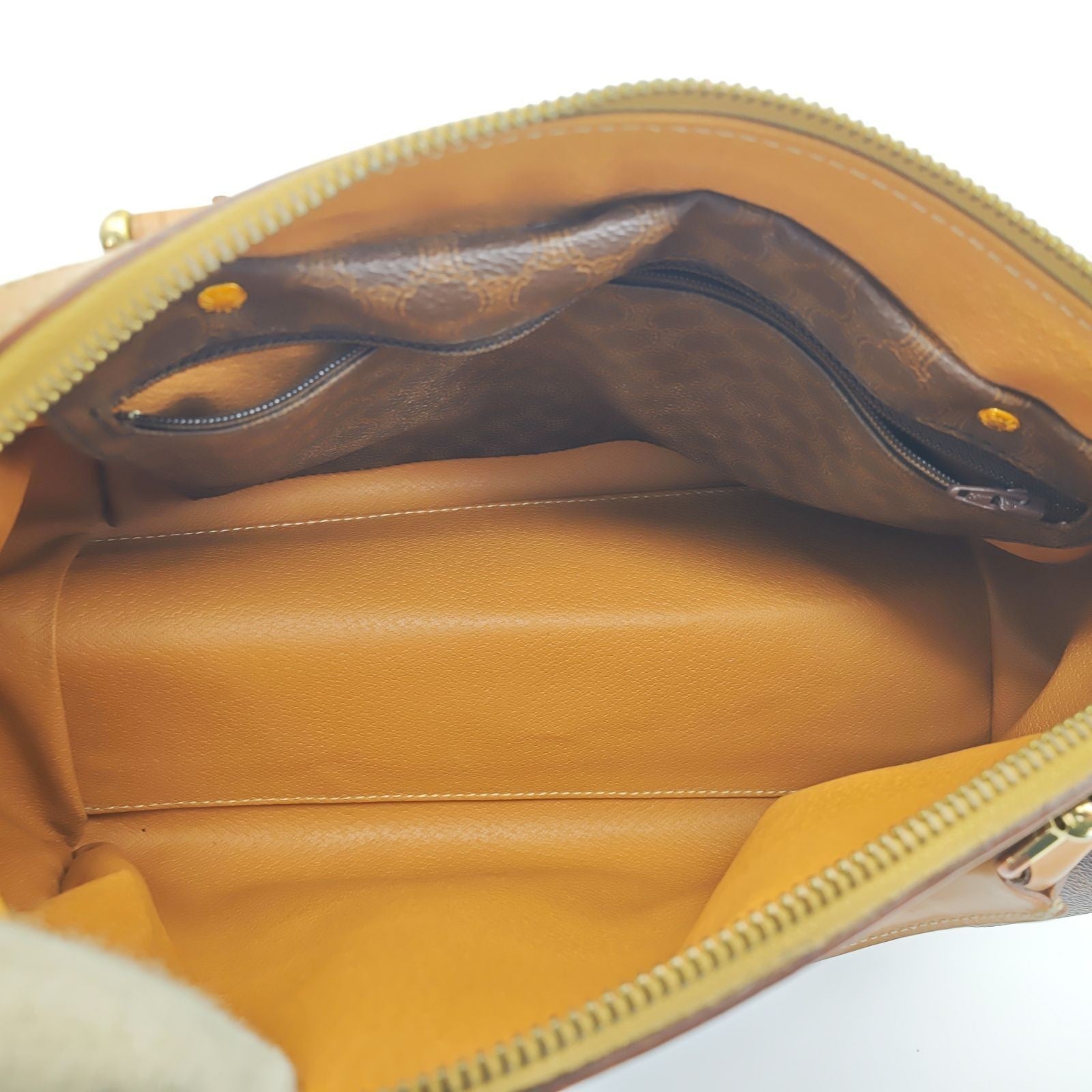 CELINE Macadam Handbag Mini Boston Bag Brown Women's