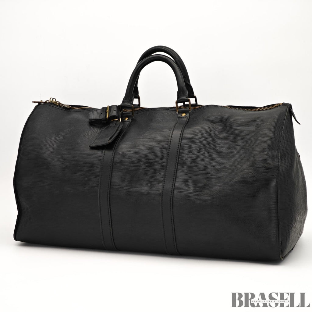 Louis Vuitton Epi Keepall 55 Boston Bag M59152 Black Large Travel Unisex