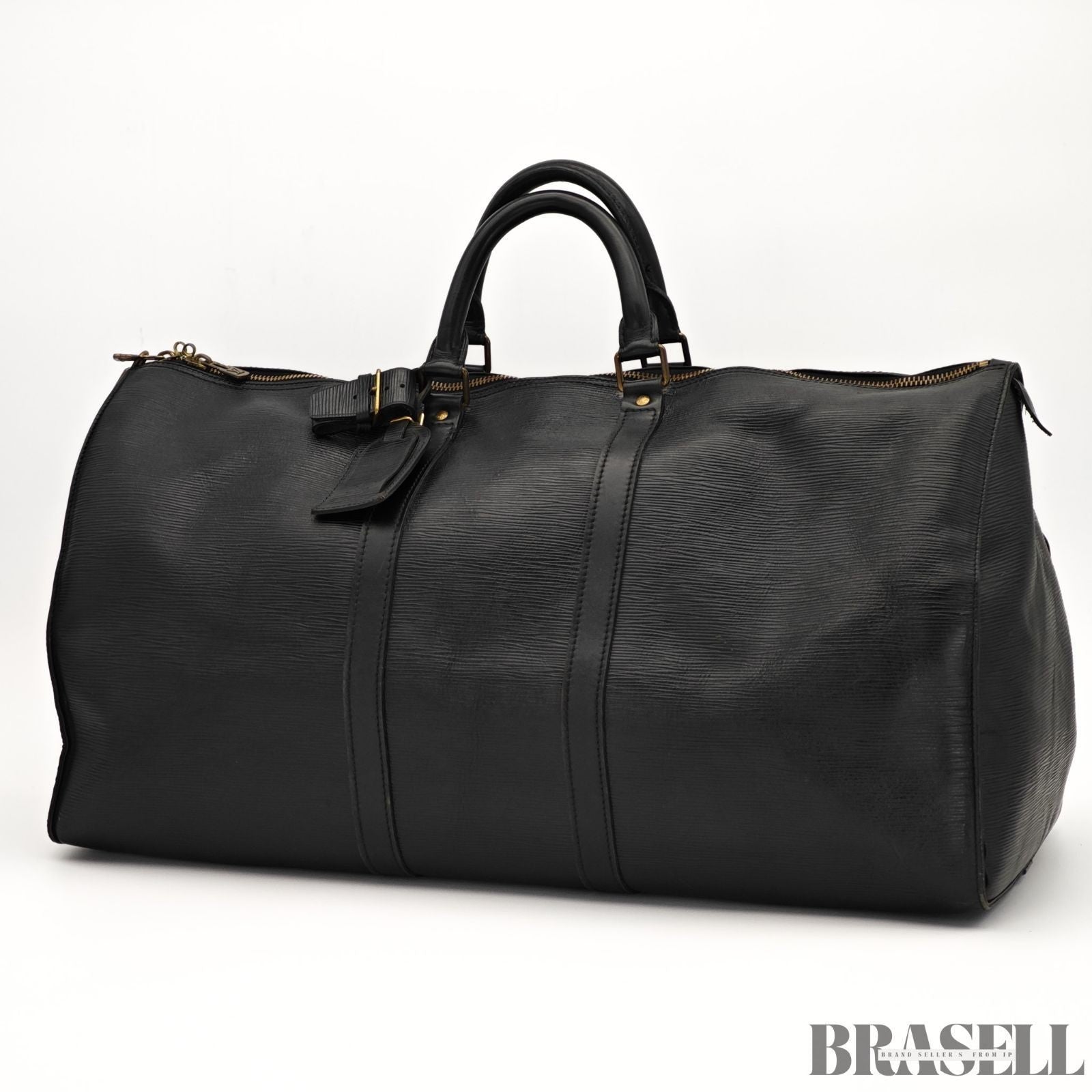 Louis Vuitton Epi Keepall 55 Boston Bag M59152 Black Large Travel Unisex
