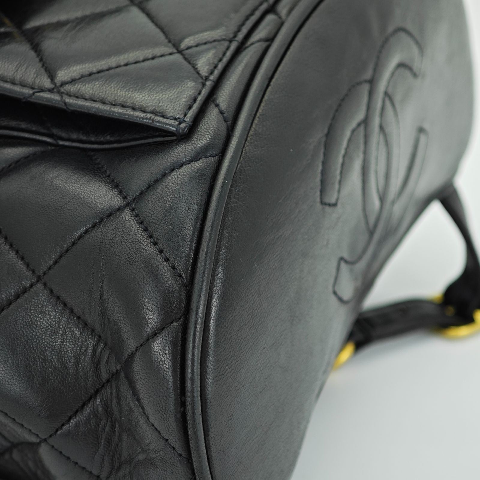 CHANEL Matelasse Bag Backpack Black Women's