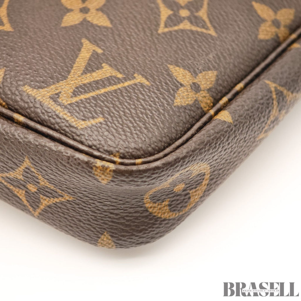 LOUIS VUITTON Pochette Accessoires Hand Bag Monogram Leather Canvas M51980