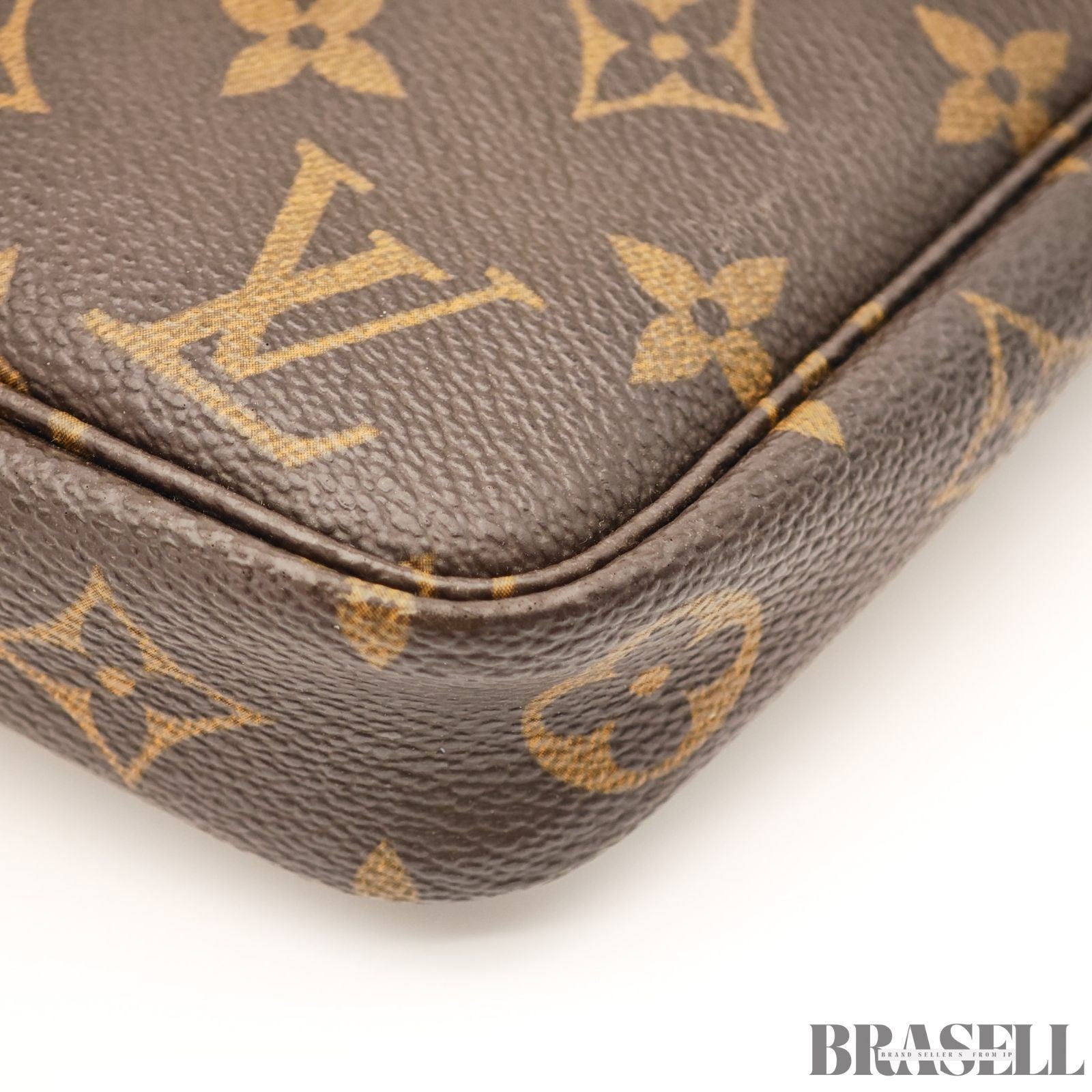 LOUIS VUITTON Pochette Accessoires Hand Bag Monogram Leather Canvas M51980
