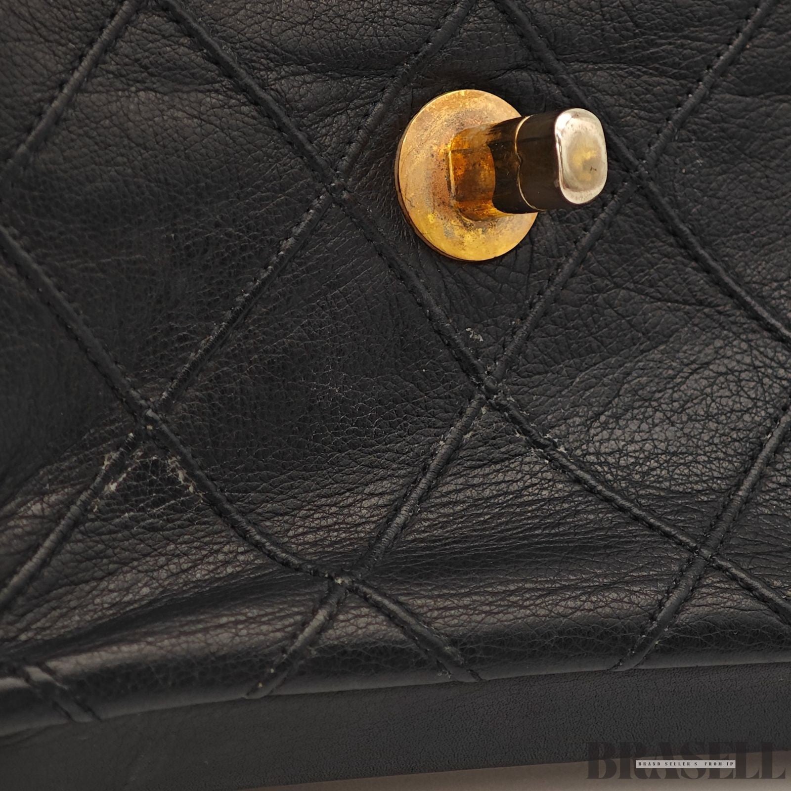 CHANEL Belt Bag Black Leather Gold Turnlock CC Logo Chain Waist Pouch Quilting