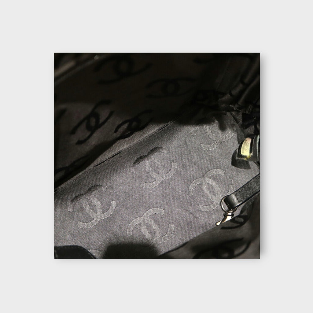 CHANEL A25167 Cambon Line Tote Bag Handbag Black Beige Leather Woman 【B】