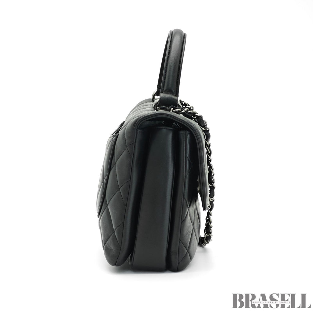 Chanel Top Handle Flap A92236 Y60767 94305 Shoulder Bag Handbag 2Way Black