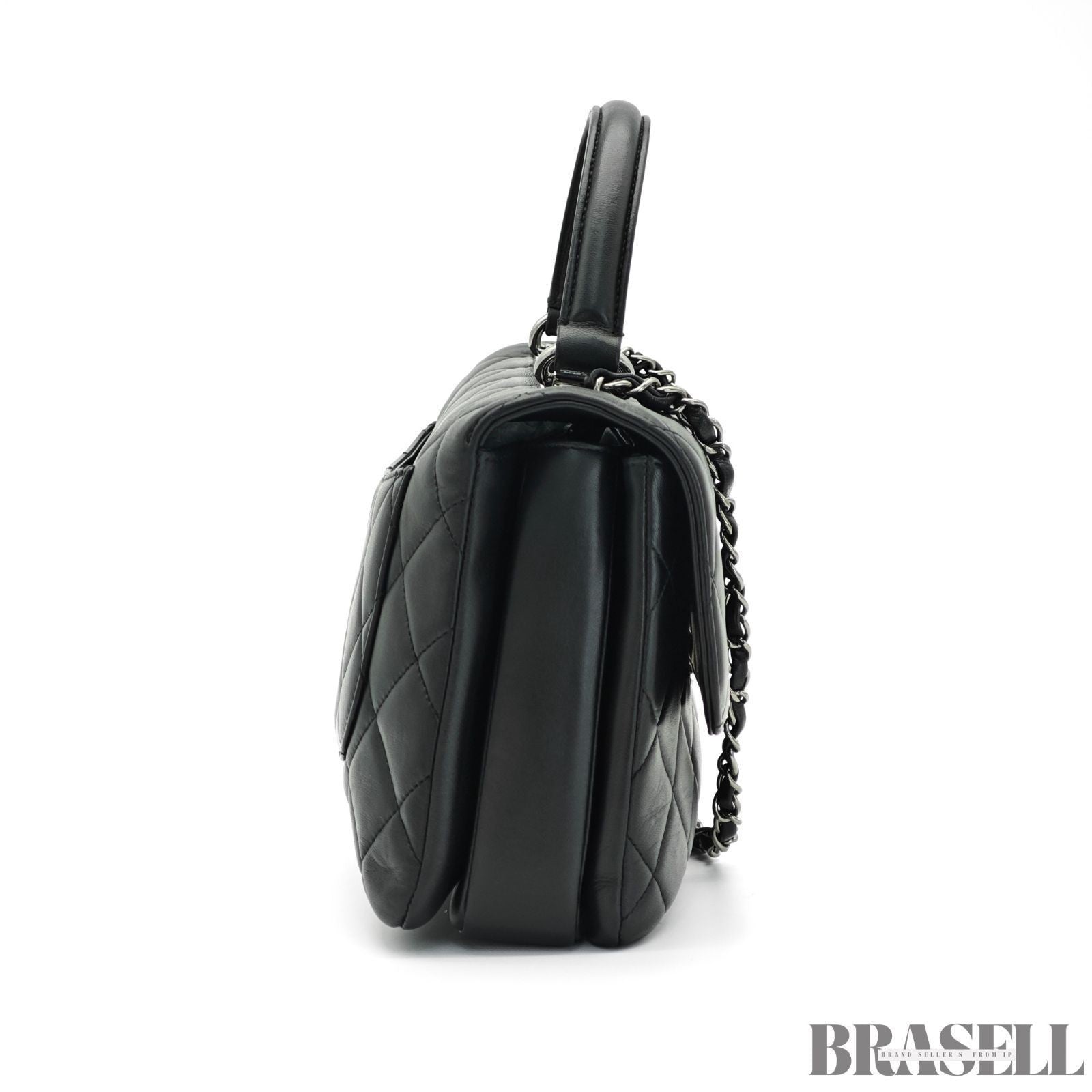 Chanel Top Handle Flap A92236 Y60767 94305 Shoulder Bag Handbag 2Way Black