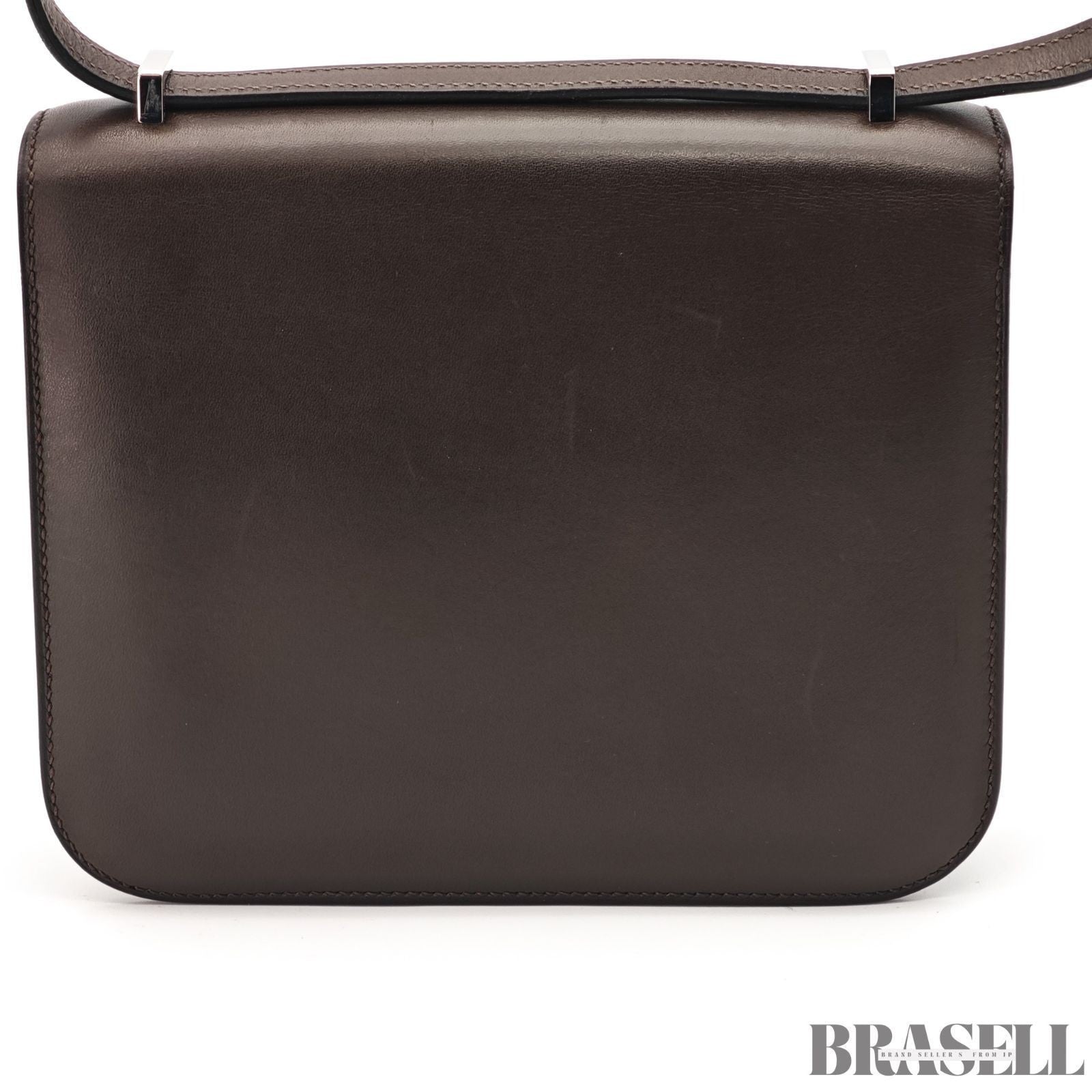 HERMES Constance 3 Mini Shoulder Bag Vos Swift Chocolate Silver Hardware