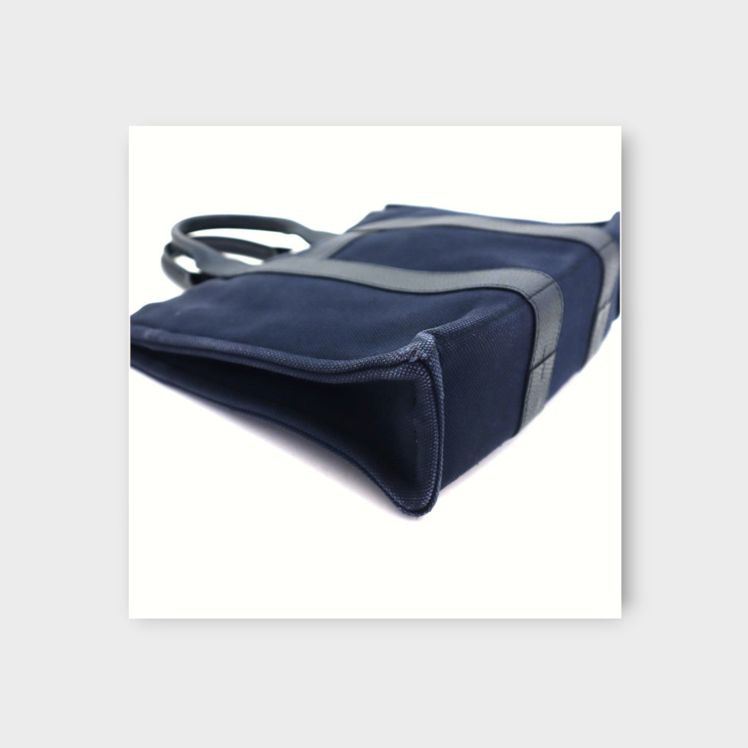 Hermès Handbag Sac Arné PM Canvas Leather Navy【A】