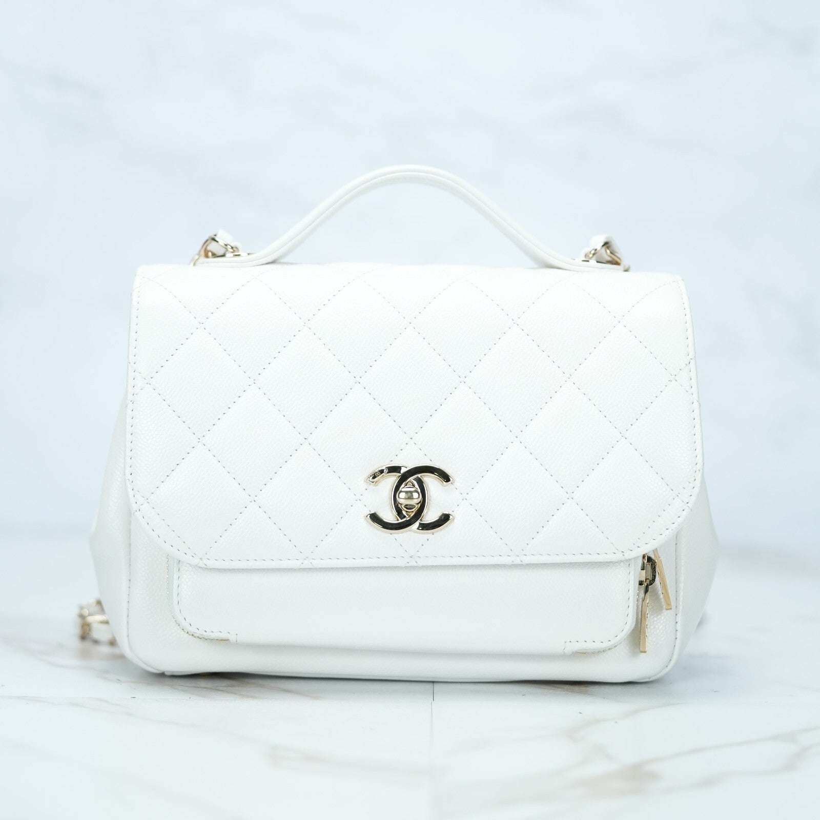 Last Sale CHANEL Matelasse Affinity 2Way Shoulder Bag Caviar calfskin White