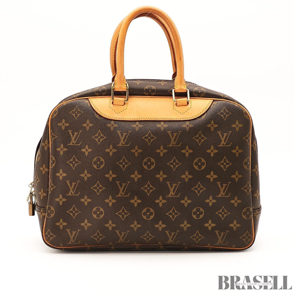 LOUIS VUITTON Deauville Hand Bag Monogram Leather Canvas Brown M47270 MB0055