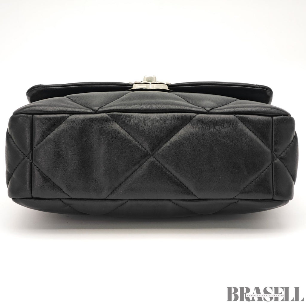 CHANEL 19 Matelasse 2way Chain Shoulder Bag Handbag AS1160 Leather Black