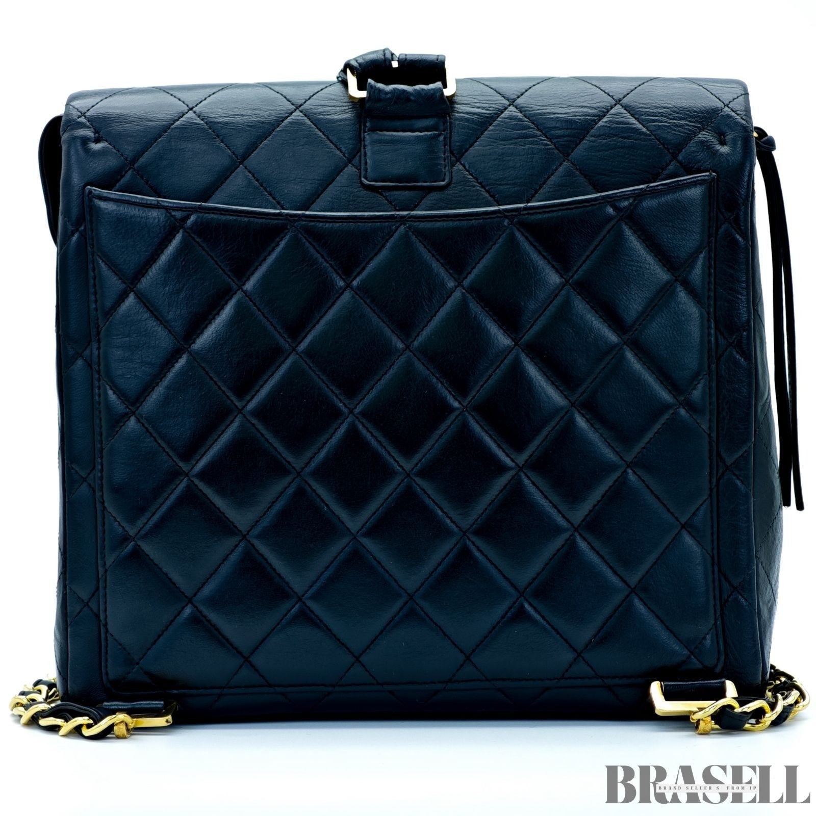 Chanel Matelassé Vintage Square Backpack 4B000272 Bag Flap Black Ladies