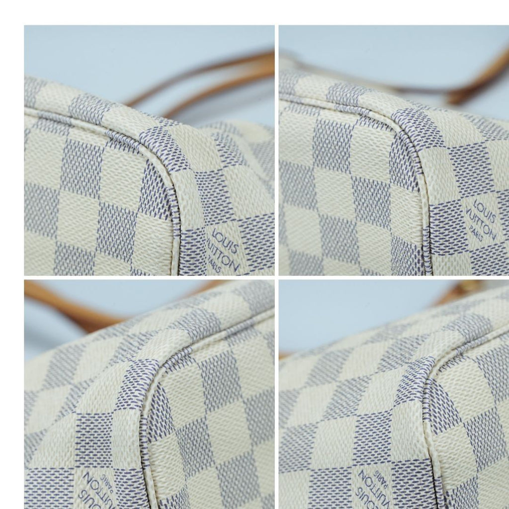 LOUIS VUITTON Damier Azur Neverfull PM N41362 Handbag Tote Bag with Pouch