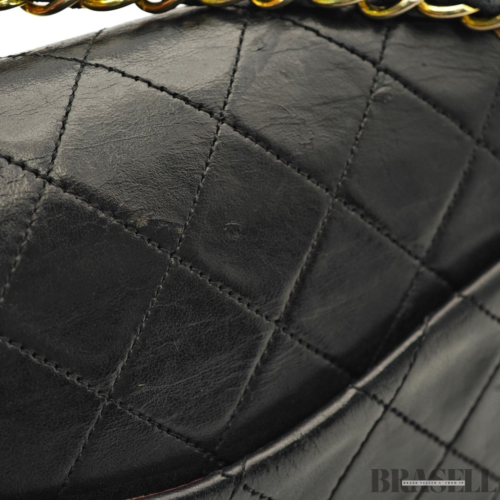 CHANEL Matelassé A01112 Black Handbag Black Woman Chain Shoulder Bag Leather