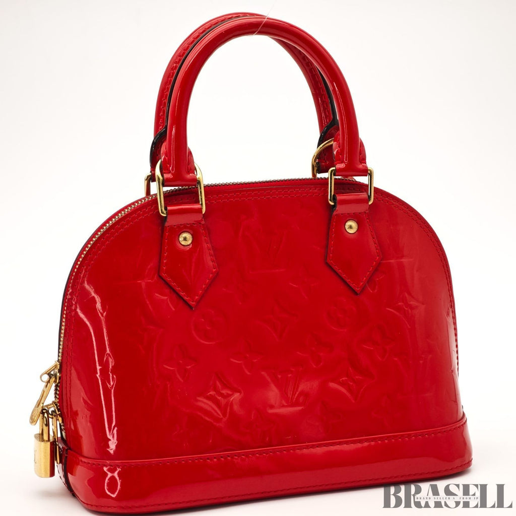 LOUIS VUITTON Alma BB Handbag Monogram Vernis M90174 2Way Slides Women