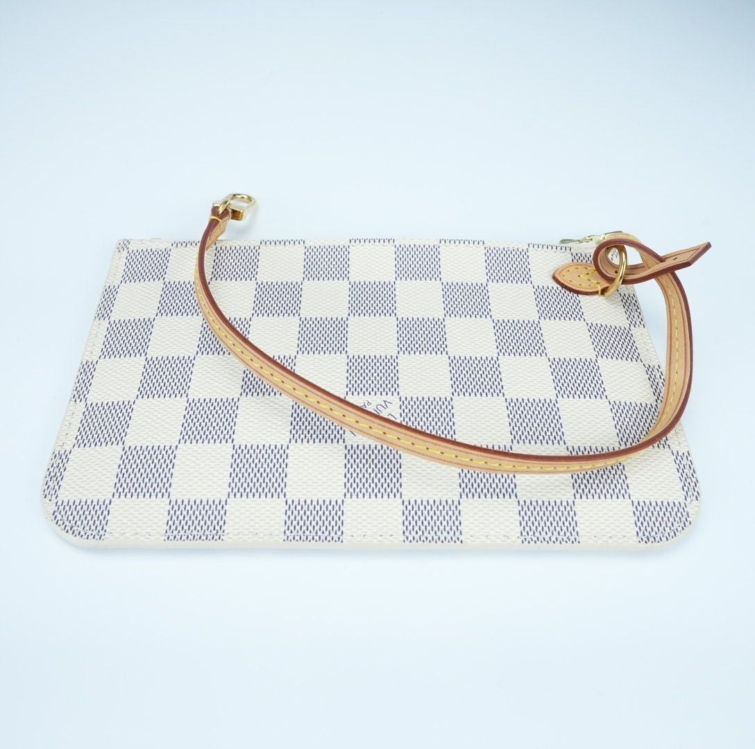 LOUIS VUITTON Damier Azur Neverfull PM N41362 Handbag Tote Bag with Pouch