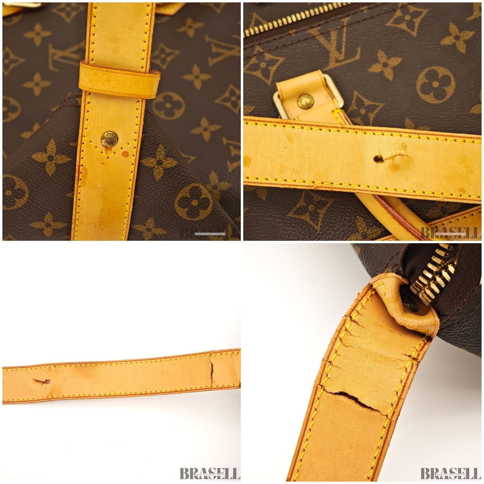 LOUIS VUITTON Monogram Canvas Leather Cruiser 45 Boston Bag M41137 Auth