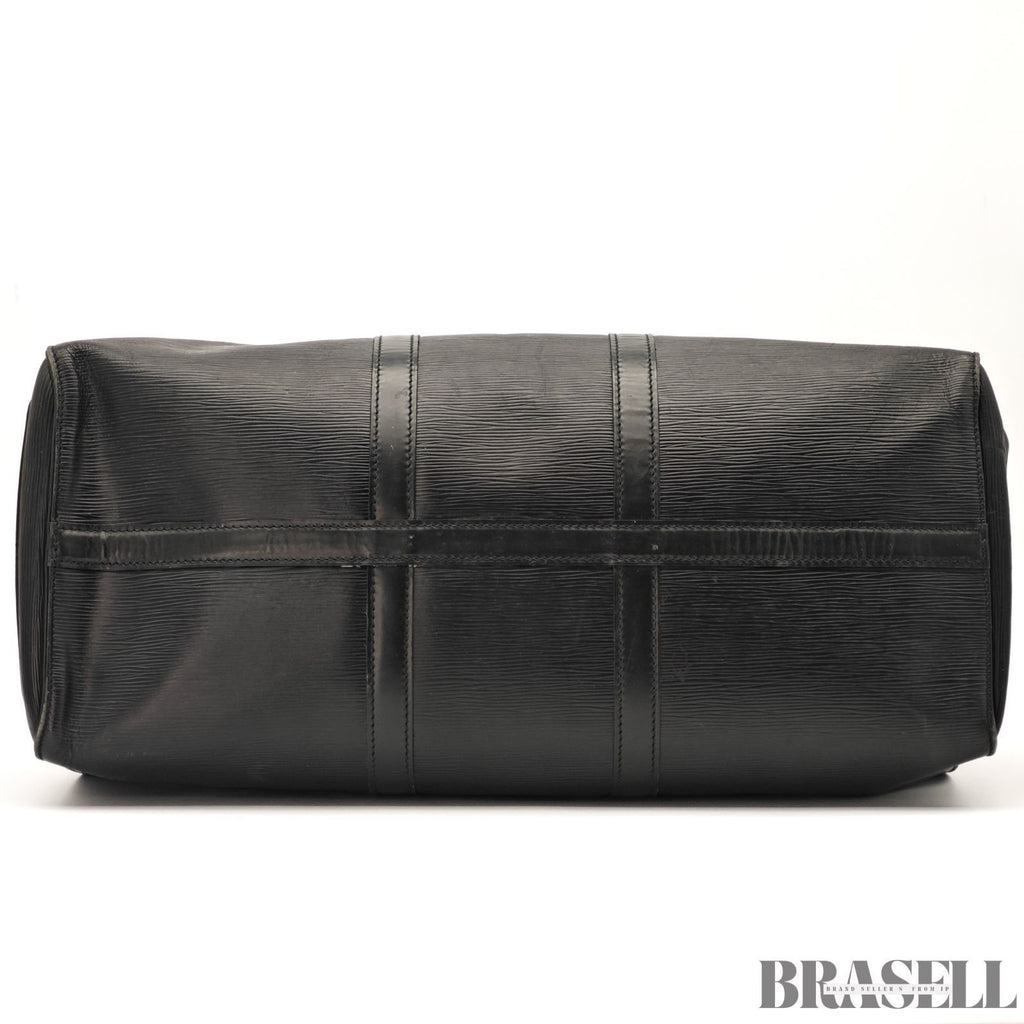 Louis Vuitton Epi Keepall 50 Black Boston Travel Bag Large Leather M42962